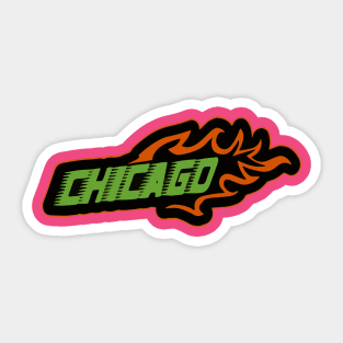 Chicago city writing design with fast style Sticker